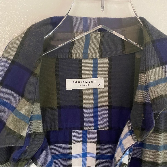 EQUIPMENT monroe cinched flannel shacket SMALL - Picture 5 of 14